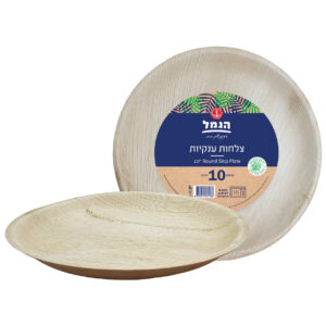 צלחות ענק מדקל 10 יח`