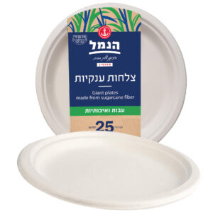 צלחות ענקיות מקנה סוכר 25 יחידות