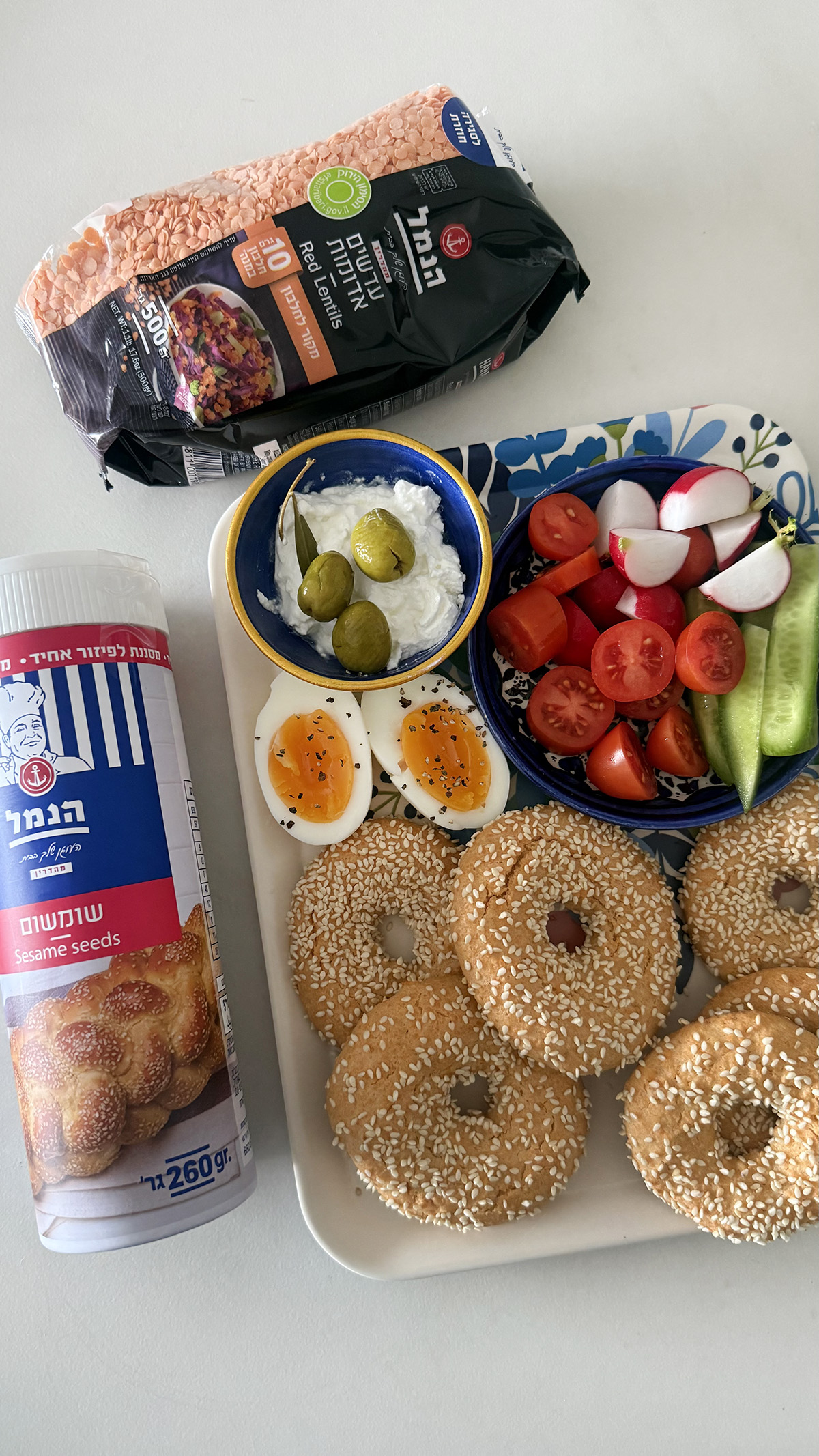 בייגל עדשים כתומות מפוזר בשומשום — מתכוני הנמל